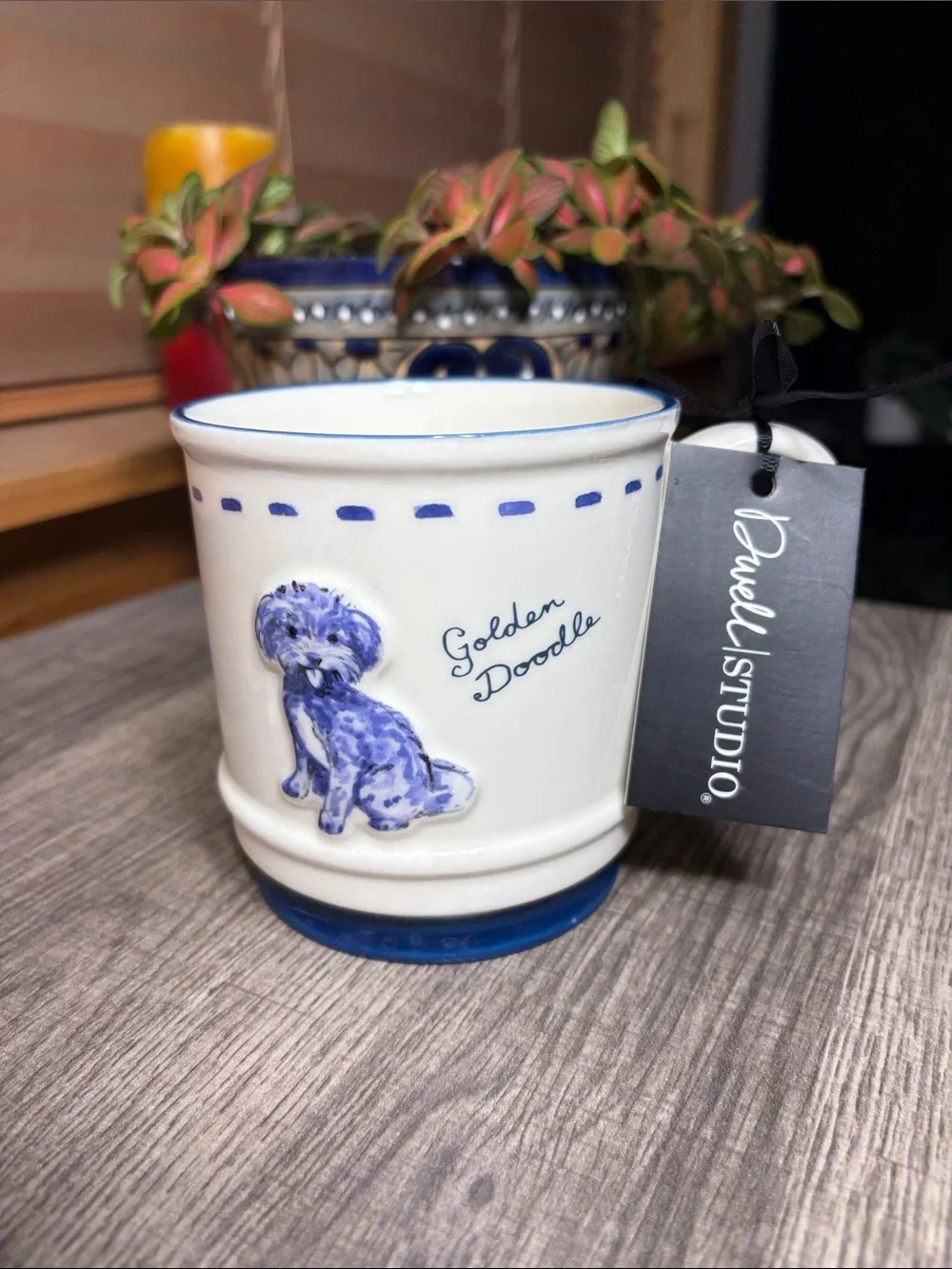 🍄 5 for $35 🍄 DwellStudio Blue & White Golden Doodle Ceramic Mug